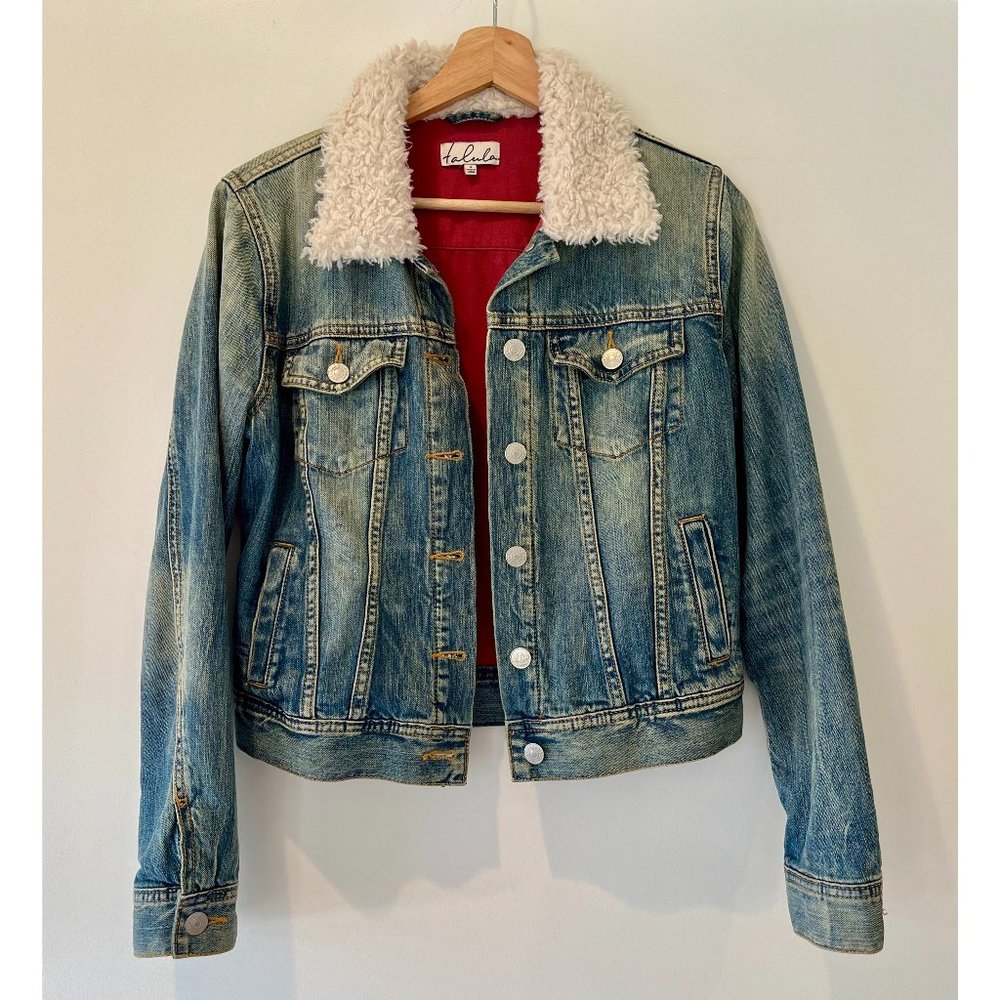 Aritzia Talula Jean Jacket with Faux Sherpa Collar